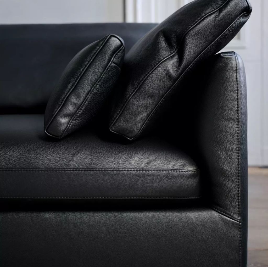 Sofa Milano w czarnej wersji z naturalnej skóry